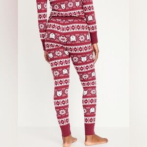 Old Navy Bear Print Waffle Knit Christmas Pajamas